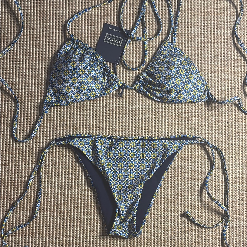 Blue Floral Bikini Set